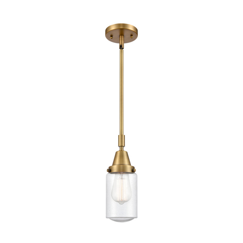Luminaire suspendu cylindrique à 1 lumière Saroyan, Laiton brossé, Ampoule non incluse