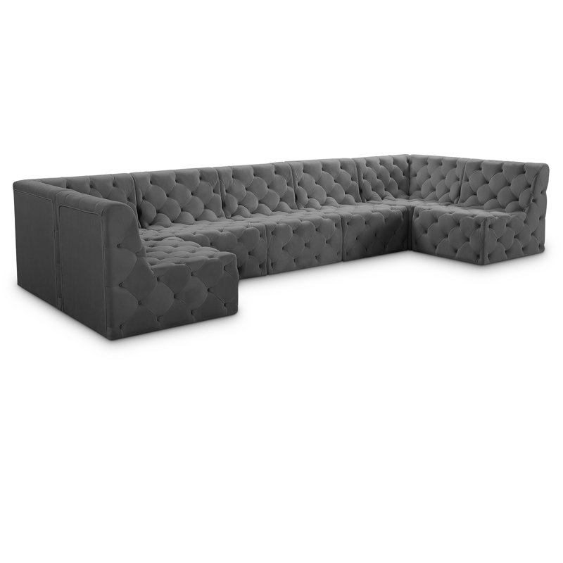Canapé modulaire Klecka, Velours gris
