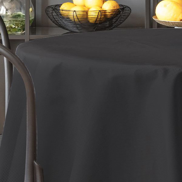 Faux Linen Solid Color Tablecloth,  279cm W x 274cm L, Anthracite