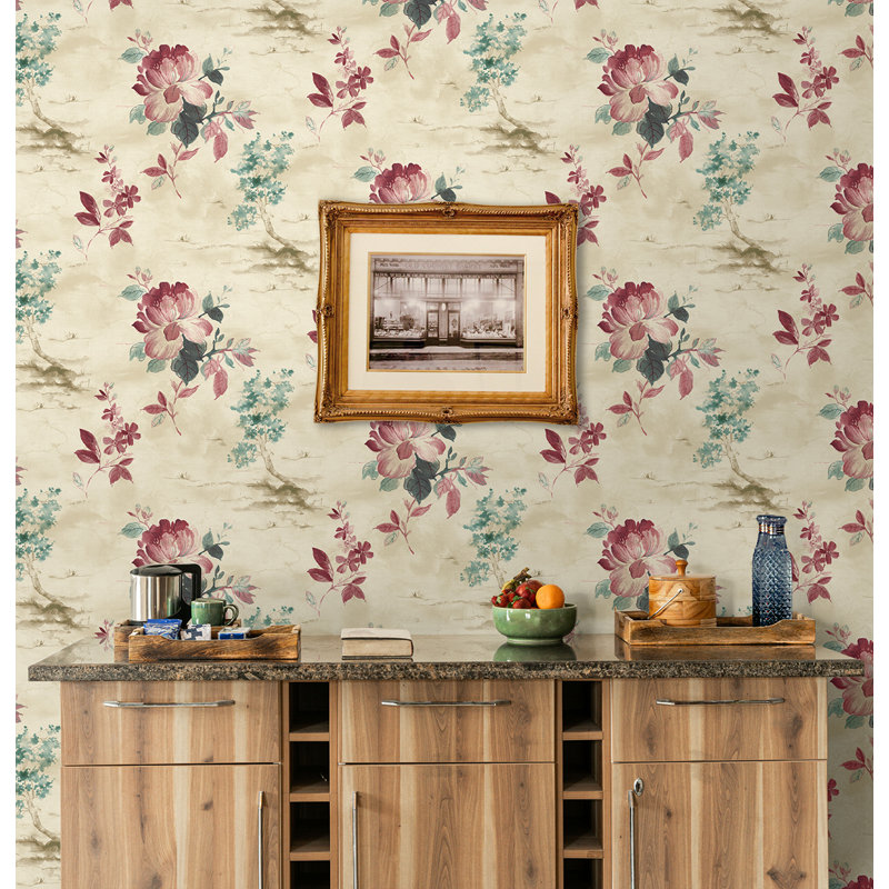 Seabrook Designs Pergola, Beige métallique / framboise bleue
