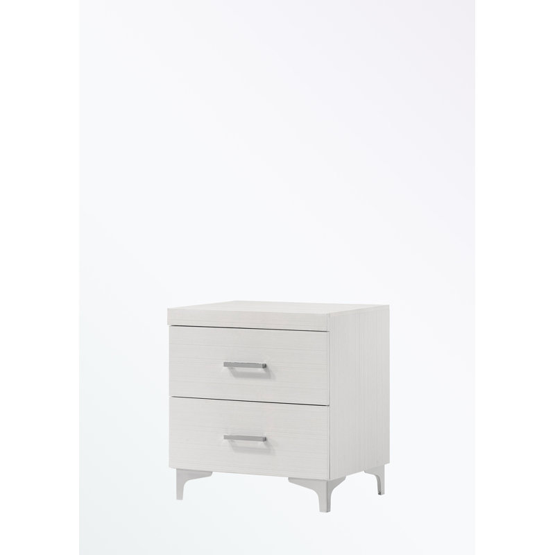 Table de chevet avec deux tiroirs et pieds robustes