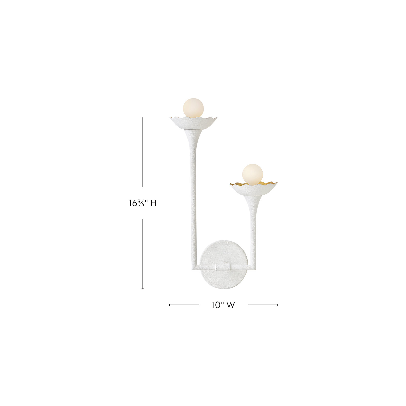Darla Medium Two-Light Exposed Bulb Floral Wall Sconce