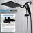 12 Inches Rain Shower Head, 3-Way Diverter With Pause Setting, 11 Inches Adjustable Extension Arm-119687972