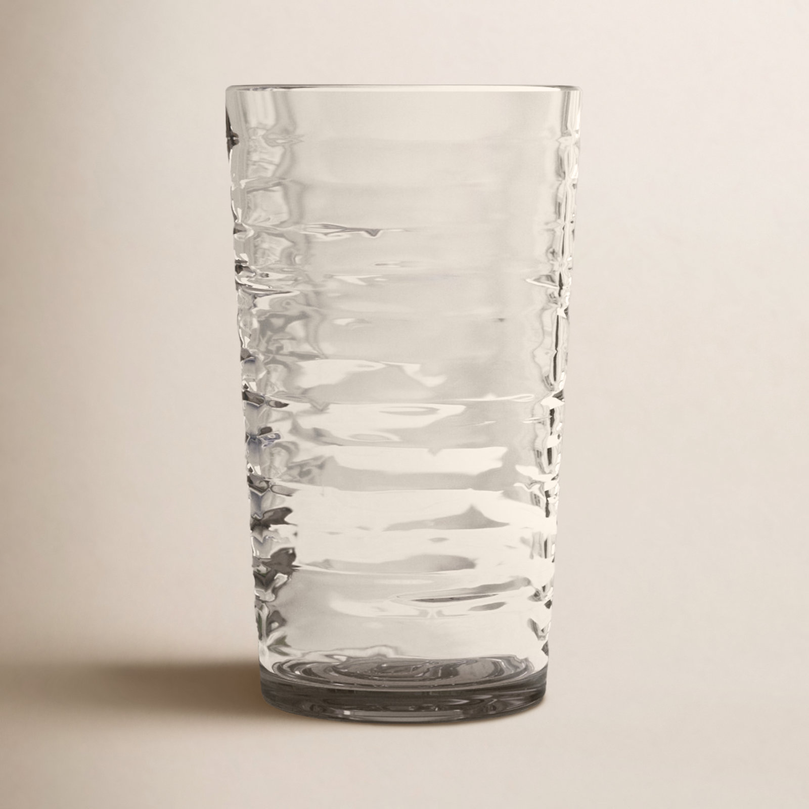 Celise Ribbed Drinking Glass, 6.2, Gray