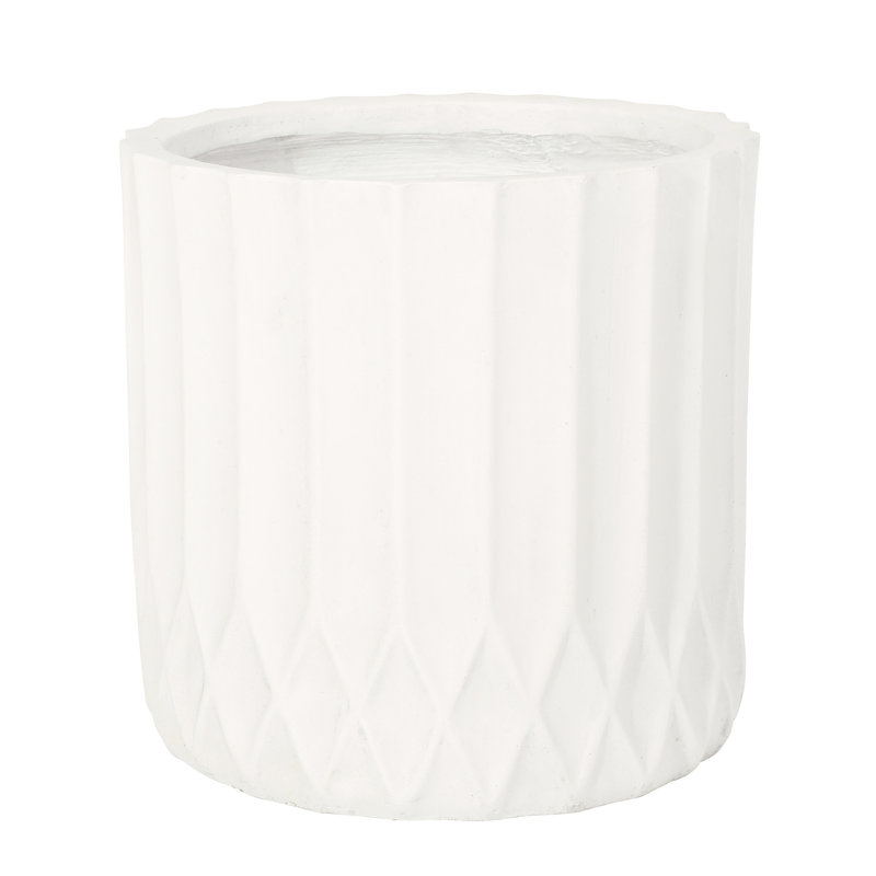 Stylish Planter In Antique White - Magnesium Oxide Plant Basin, 13.13 In. Depth, Width, Height, 9.38 Lb Planting Container For Offices,