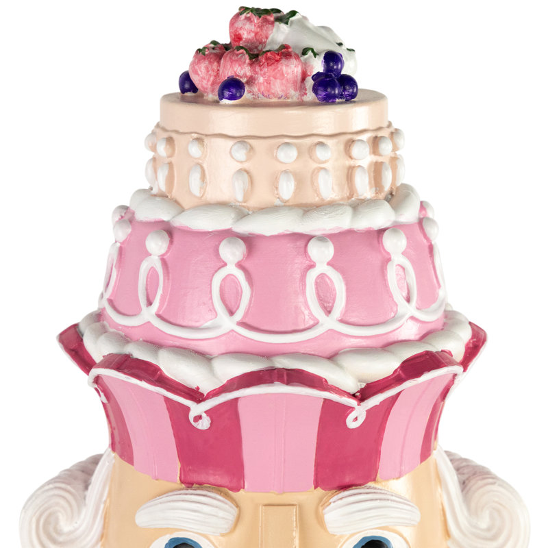 Figurine de Noël pastel bonbon casse-noisette, H 21,5 po x l 6,5 po x P 6,5 po, Rose