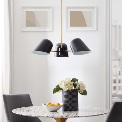 Luminaire suspendu 3 lumières en noir
