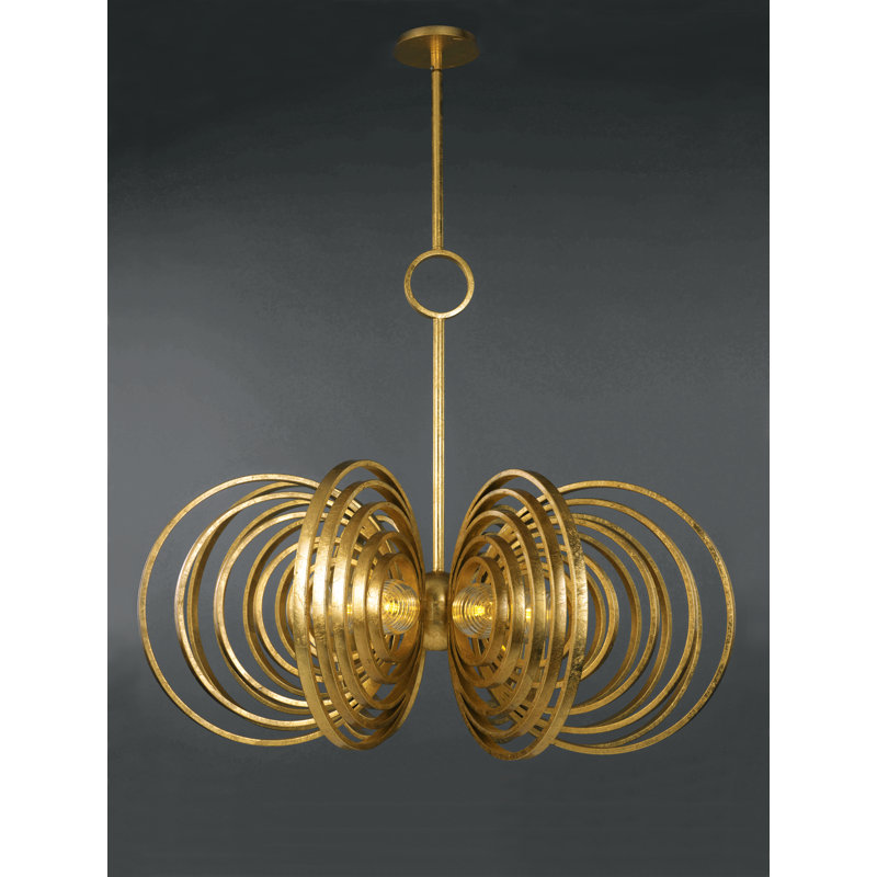Frequency 7 - Light Glass LED Chandelier, Gold, 9 lights