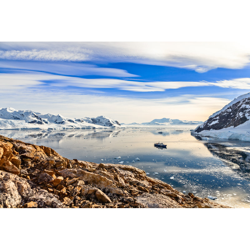 Antarctic Mountain Landscape - Wrapped Canvas Print, 30cm H x 46cm W x 3.8cm D