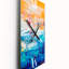 Orange et bleu abstrait - horloge murale moderne-2005773357