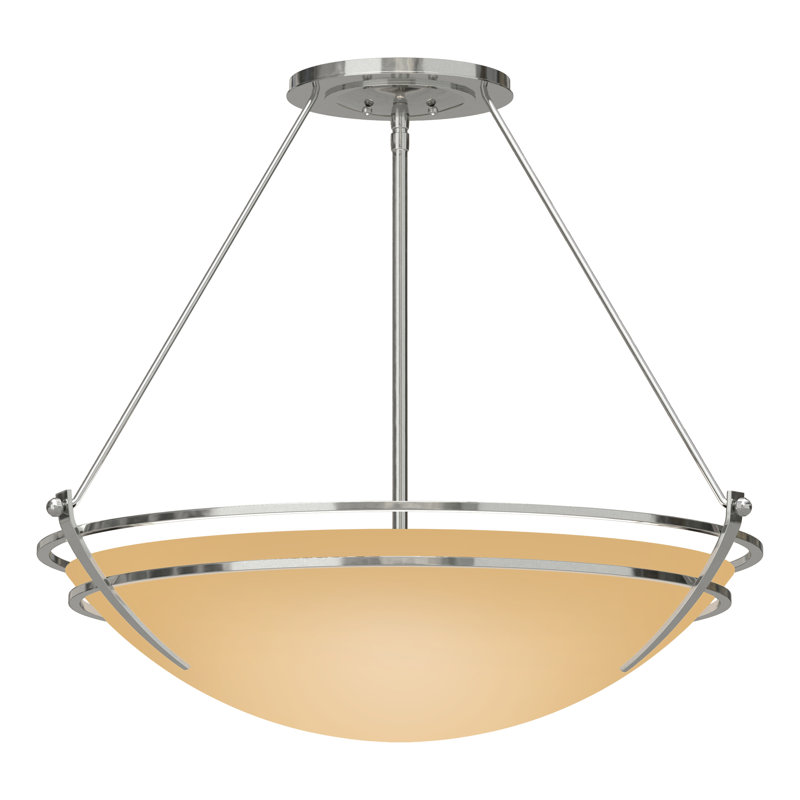 Tryne Semi Flush Mount, Sterling, 23.7" H x 28.6" W x 28.6" D, Sand