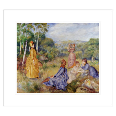 Filles jouant au cuirassé et au volant par Pierre-Auguste Renoir, impression giclée encadrée