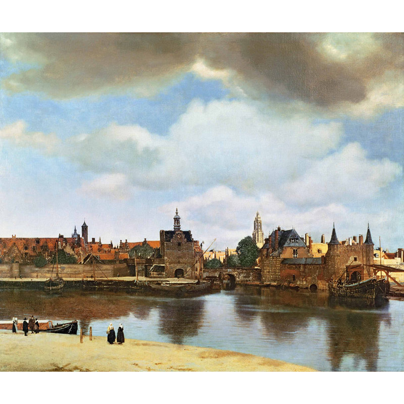 Adhésif décoratif «Vermeer View of Delft» (1660), H 50,5 po x l 60 po
