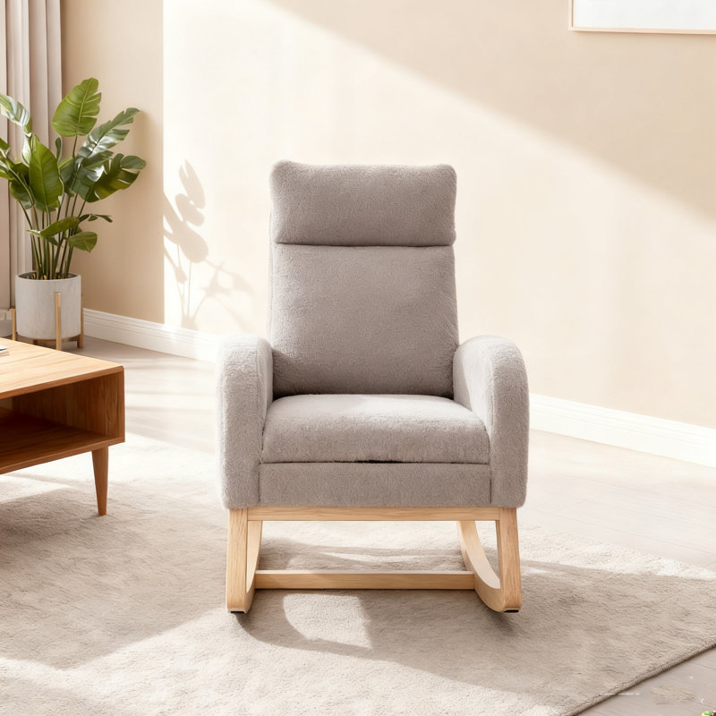 Chaise berçante Isabelle Max Adeebah, Gris clair