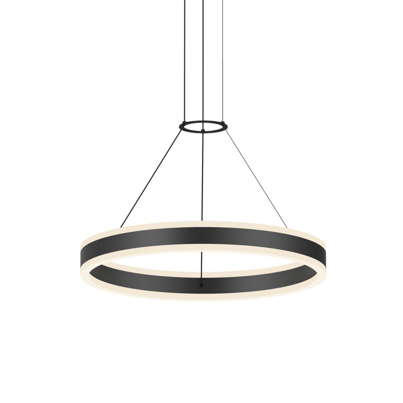 Double Corona 2 - Light Dimmable LED Wagon Wheel Chandelier, Satin Black