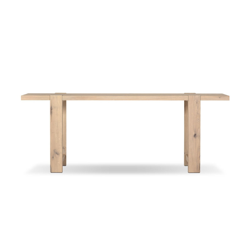Matei Console Table-Smoked Black, Chêne blanchi