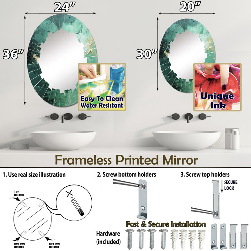 Miroir mural Harryette, 36 po x 24 po