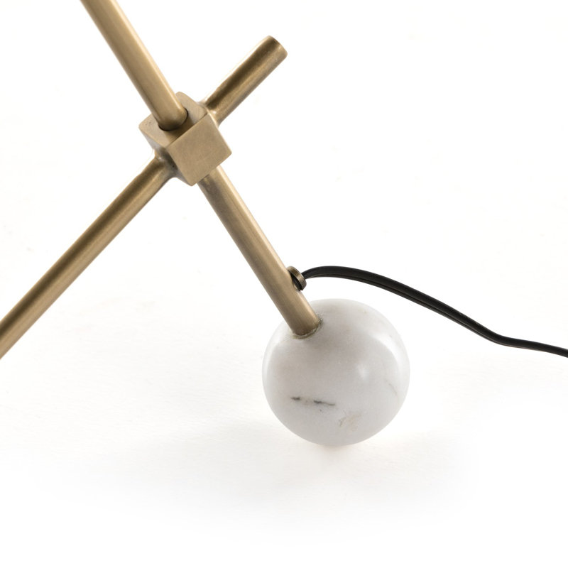 Lampe de bureau Delano, Marbre blanc / gris anthracite, Or, Oui