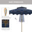 Parasol de terrasse de 9 pi avec bouton poussoir inclinable et manivelle Outsunny-1891468490