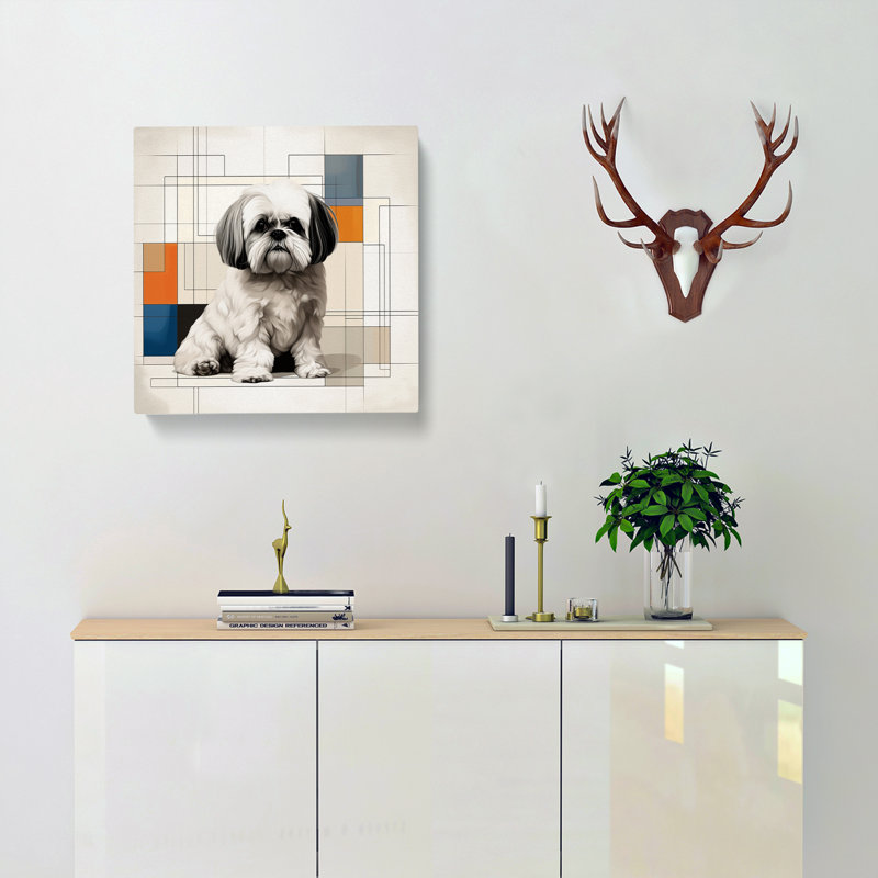 Shih Tzu Bauhaus No.1 - No Frame Print, 50cm H x 50cm W x 3cm D