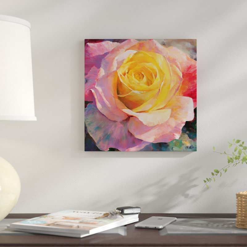 « fleur i », impression sur toile, H 12 po x l 12 po x P 0,75 po, Pas de tapis, Toile tendue