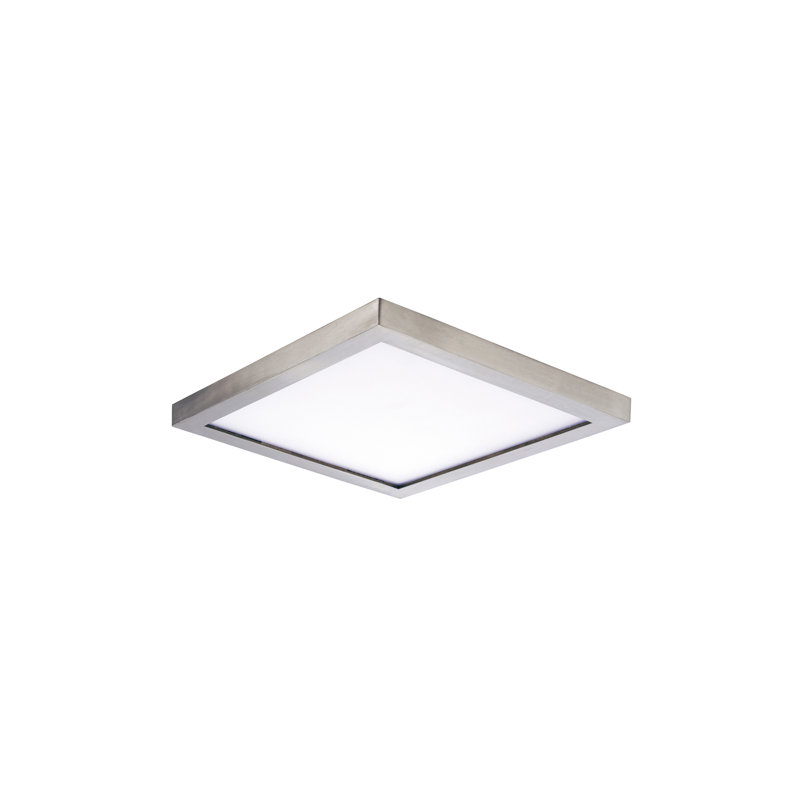 Plafonnier Methel, Nickel satiné, H 0,5 po x l 7 po x P 7 po