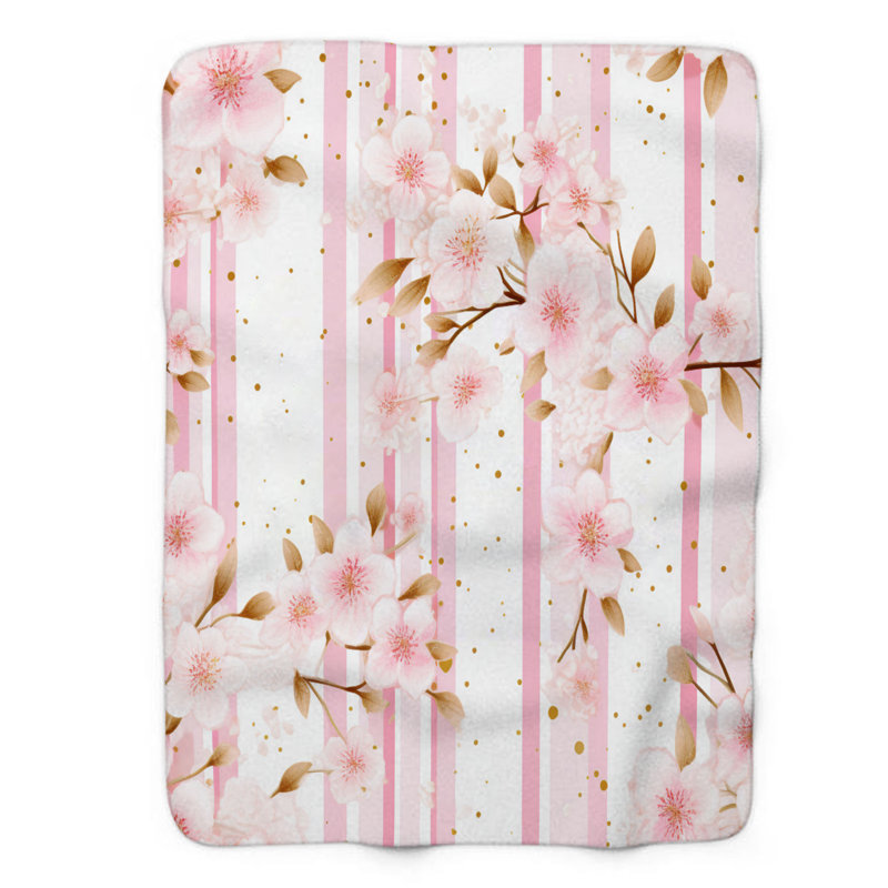 Cherry Bloom - 1 Piece Premium Blanket, 60" W x 80" L