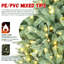Arbre de Noël de 5 pi avec 300 lumières à DEL blanc chaud, abat-jour bleu, pointes Pe + 1194, assemblage à charnières pour une installation facile, support en métal, assemblage unique de structure ornée de fêtes, décor festif