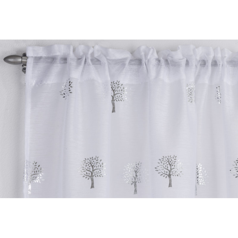 Langmann Semi Sheer Curtain Single Panel, 140 W x 137 D cm, White