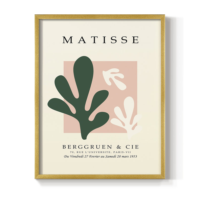 Matisse CDLxxviii, reproduction encadrée - bois massif, Or, H 14 po x l 11 po