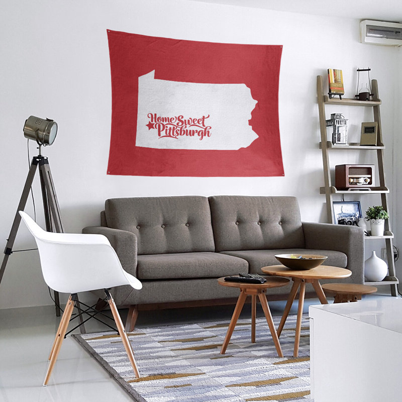 Tapisserie de Pittsburgh en Pennsylvanie, H 51 po x l 60 po, Rouge