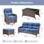 Ensemble de conversation de patio en osier 6 pièces avec chaises pivotantes et table basse-1195510714-1195510715