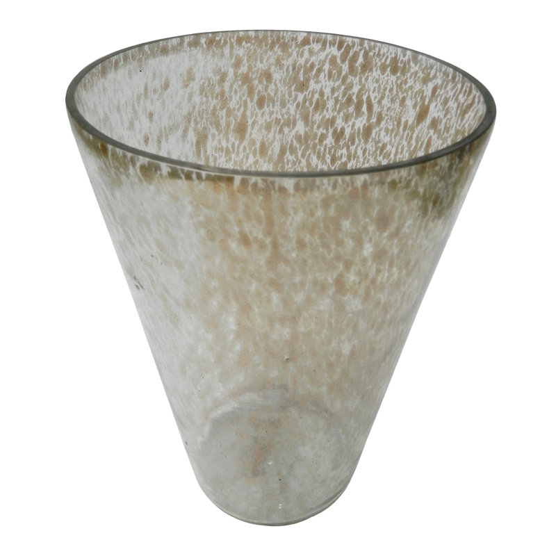 Vase de table en verre argenté, H 8,5 po x l 6,3 po x P 6,3 po