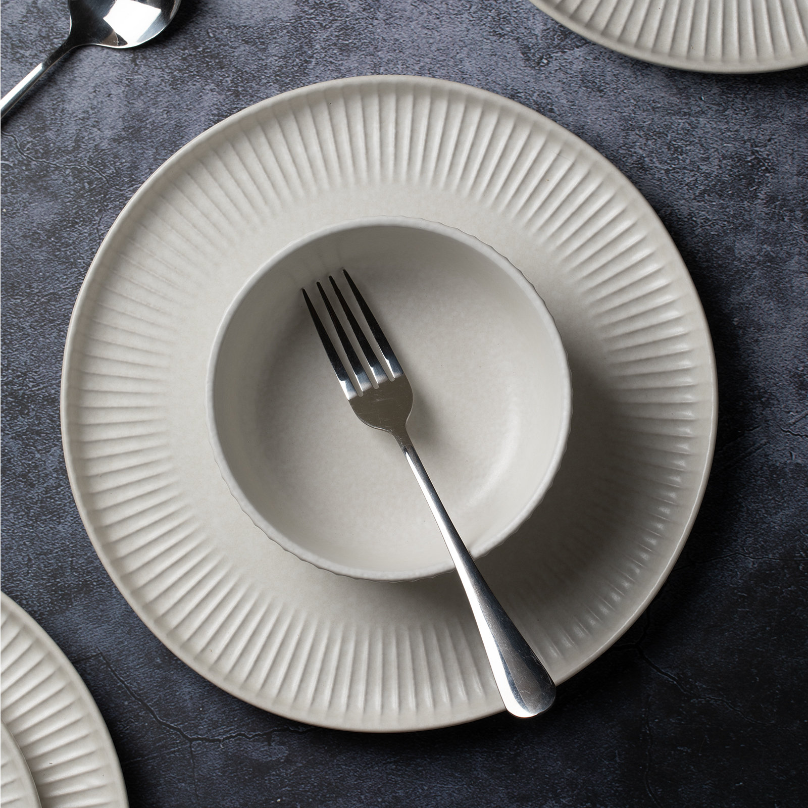 Stoneware Dinnerware Set, Matte White