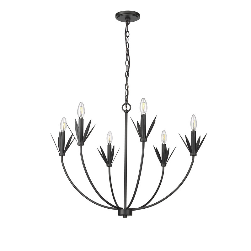 Lustre fantaisie de style bougie à 6 lumières de 30,5 po Primrose