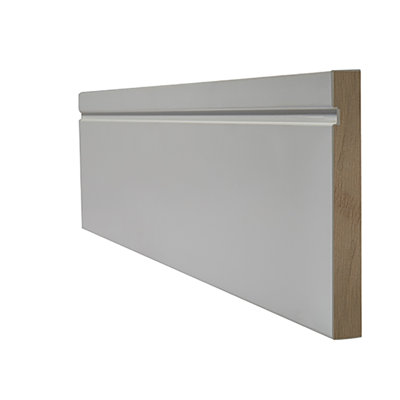 Single Groove Primed White Skirting