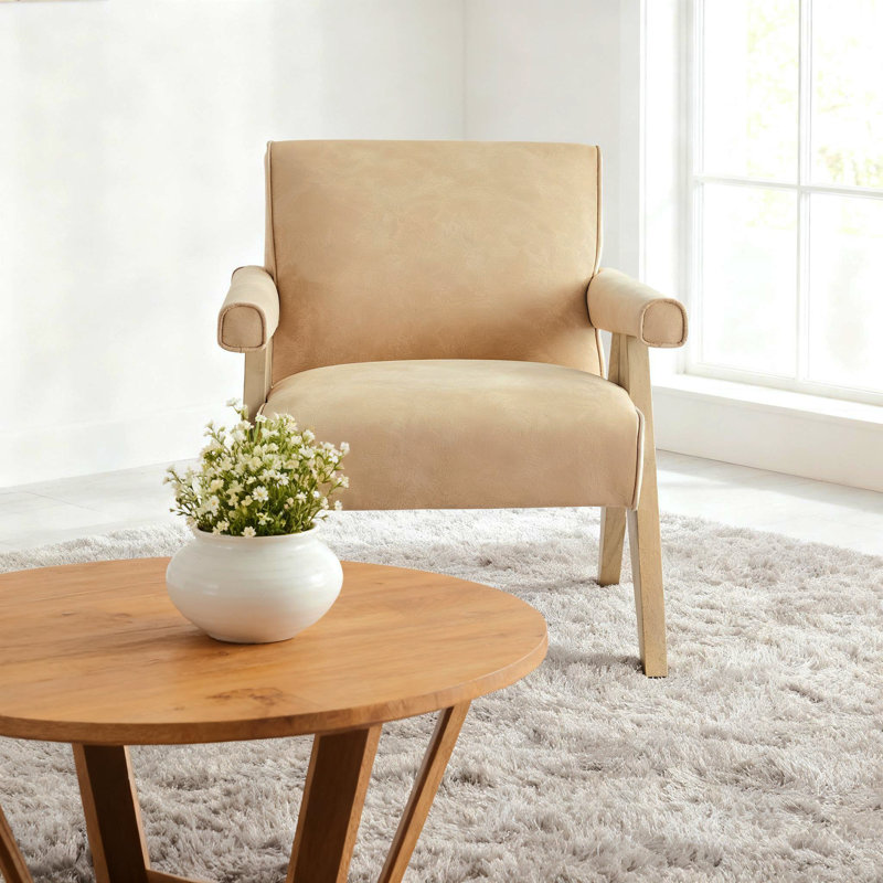 Fauteuil moderne en similicuir - sable, Sable
