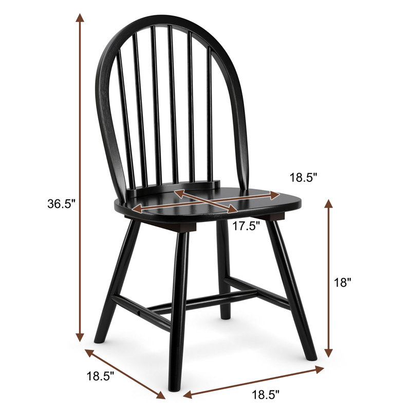 Chaise d'appoint à dossier en lattes de couleur noire Kevontre