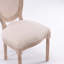 Chaise de salle à manger à structure française en bois massif avec dossier en rotin