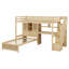 Lit mezzanine avec bureau intégré et escalier, avec compartiments de rangement et tablettes-106405089