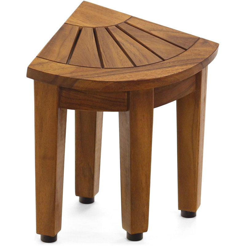 Kai Petite OptiAREA Teak Corner Stool, 18" H x 15.5" W x 15.5" D, Teak Oil