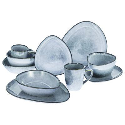 CLOUDY 10 Piece Porcelain China Dinnerware Set - Service for 2