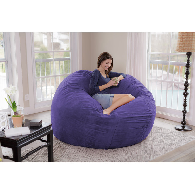 Fauteuil à billes - Fauteuil à billes rond rembourré en mousse à mémoire de forme avec housse amovible et lavable à la machine - Fauteuil à billes avec housse en microfibre douce - Plusieurs tailles et plusieurs tissus lavables à la machine