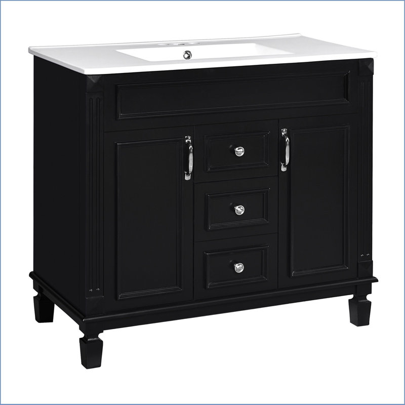 Freestanding Single Vanity, Black