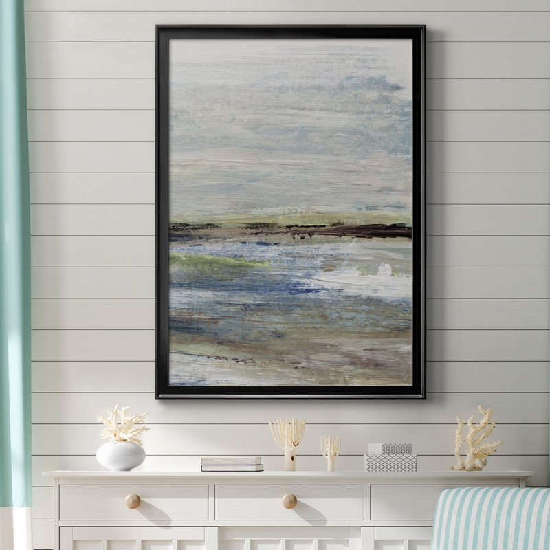 Wetlands II - Peinture sur toile encadrée, Cadre noir, H 22,5 po x l 30,5 po x P 1,5 po