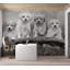 Murale animaux pelez et collez - Quatre chiots-989479457