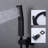 Modern Matte Black Celling Mount Shower System with High Pressure Shower Head, Handheld, Rough-in Valve Body & Trim Included