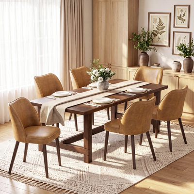 Petites chaises de salle à manger rembourrées en bois massif - Courbe ergonomique et rembourrage moelleux pour espaces multiples
