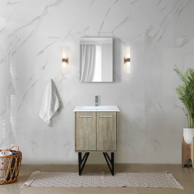 Lancy 24 in W x 20 in D Single Bath Vanity Mirror and Faucet Set