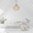 Ciela 26"W Ivory and Black Metal Dome Pendant Light with Mango Wood Beads
